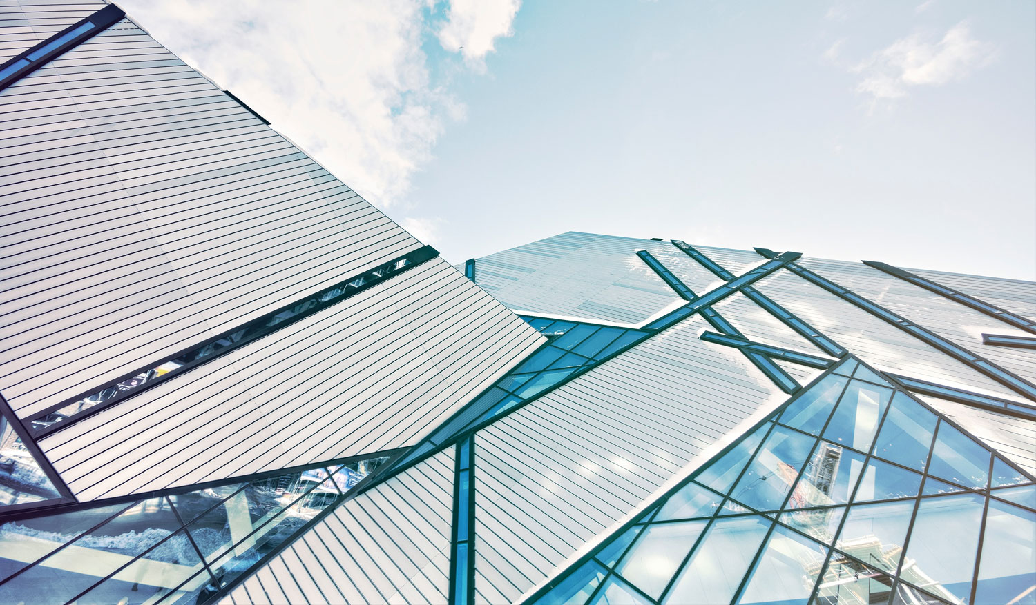 Unique building with chevron glass style.